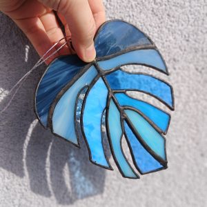 Niebieski liść monstery.