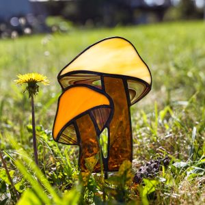 Bursztynowe grzyby - topper.